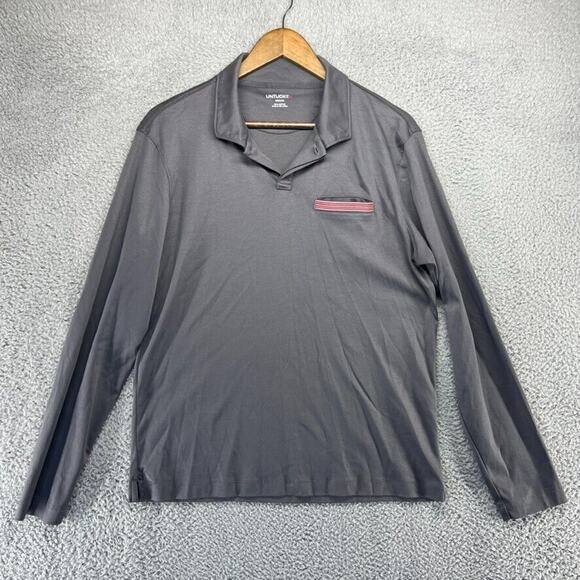 Untuckit Polo Shirt Mens Medium Gray Damaschino Pocket Performance Collared Golf - Picture 1 of 12
